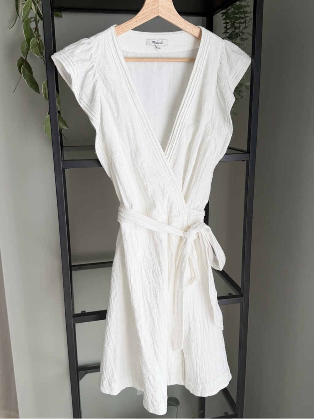 Madewell Ruffle Sleeve Wrap Mini Dress